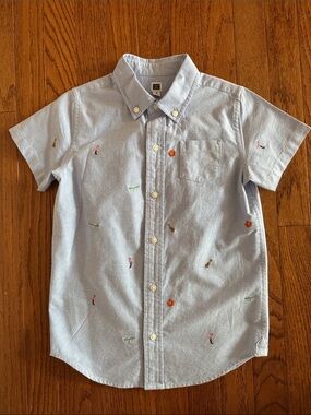 🎉Janie & Jack- Light Blue Kids Short-Sleeve Button-Down Shirt(Size 8)🎉
